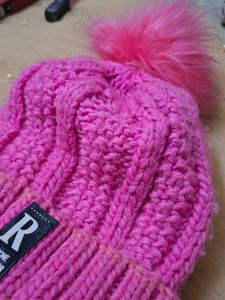 Pink Winter Beanie with Pom