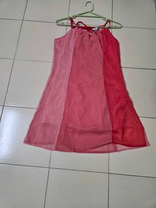 Red Ombre Spaghetti Strap Dress