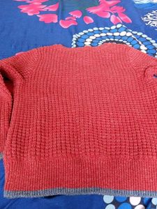 Coral Knit Pullover Sweater