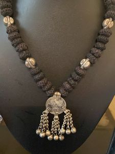 Lambani Thread and Bead Work Coin Pendent Necklace
