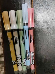 Cute Panda Pastel Pens - Set of 5