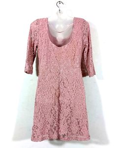 GINGER 👗Pastel Pink lace A-line Dress 👗