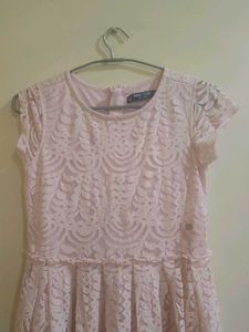 Pink Lace Fit &amp; Flare Dress