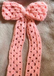 Pink Crochet Hair Tie