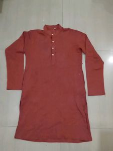 Khadi Reddish Brown Kurta Comfortable