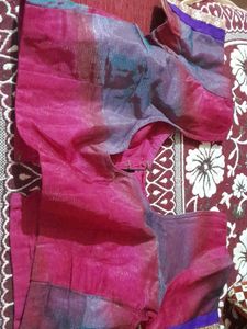 Net Saree Multicolour Shiny With Blouse