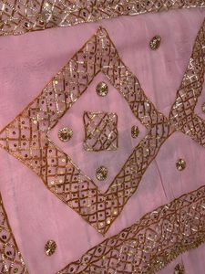 Pink &amp; Gold Embellished Saree