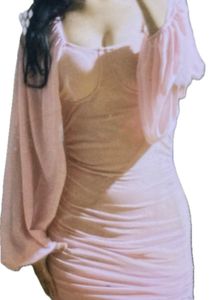 Soft Pink Ruched Mini Dress