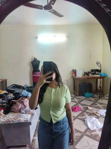 Green Button-Up Top