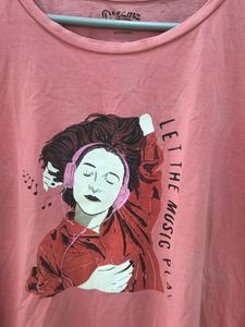 Pink Graphic Tee - Let the Music Play