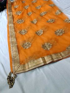 Orange Embroidered dupatta 🧡