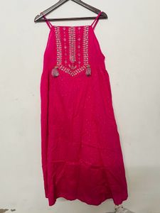 Pink Embroidered Kurta