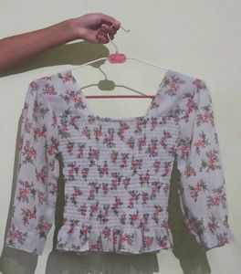 Square Neck Floral Top