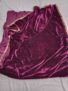 Velvet Embellished Saree