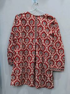 Red Printed Kurta