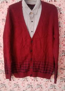 maroon and silver shirt top