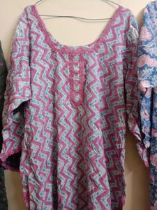 Printed Cotton Kurtas - Set of 3