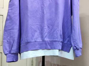 💥BUY1GET1💥 imported lavender solid knitted hoodie.