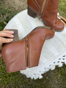 Brown Leather Ankle Boots