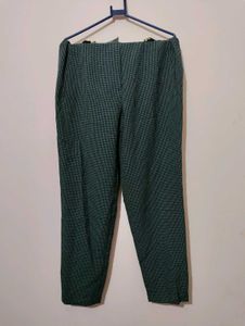 Checked Trousers In Navy Blue