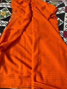 Orange chiffon saree for sale