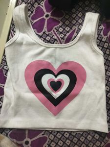 White Heart Graphic Tank Top