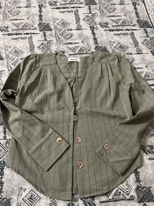 Shirt Style Top With Short To Medium Length