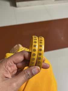 Yellow Bangles with Floral Detail
