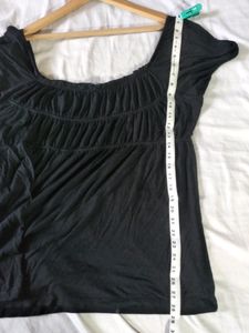 Black Scoop Neck Top