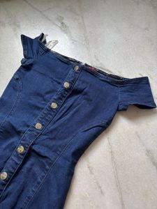 Denim Off-Shoulder Dress