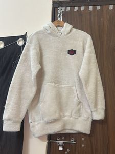Cozy White Fleece Hoodie
