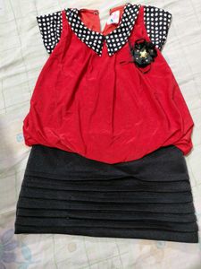 Girls Red and Black Party Dress