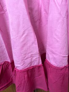 Pink Embroidered Cotton Dress - XL Size