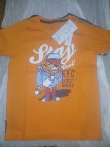 Yellow Skateboard Print Tee (7-8 Yrs)