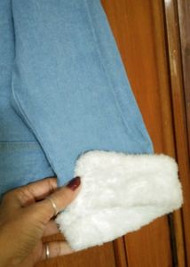 BRAND New Sky blue💙denim fur jacket (girls/women)