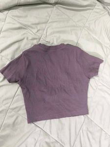 Lavender Burger bae Graphic Crop Top