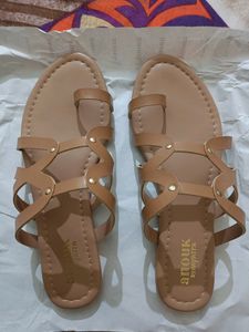 Tan flats worn once