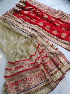 New Pattern Saree Beautiful Contrast Colour ❤