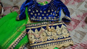 Green Embroidered Lehenga Skirt