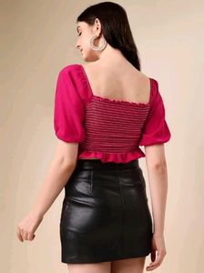 Puffed Sleeves Crop Top For Women