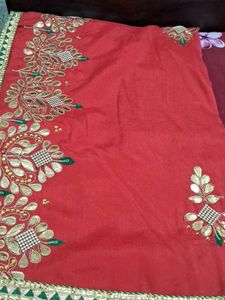 Red Gota Pati Work Saree