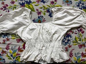 White Peplum Blouse