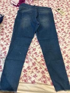 women 36inch waist Blue Denim Jeans