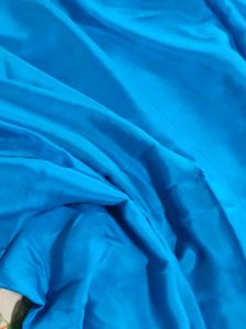 Blue And Pink Pure Crepe Silk Saree