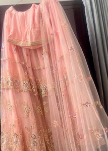 Peach Embellished Lehenga