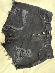 Distressed Denim Shorts