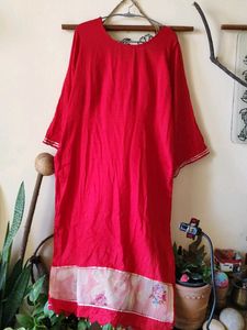 Pakistani Kurta Pant Set With Patchwork