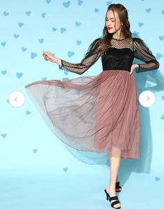 Athena Light Pink And Black Color Blocked Dress XL