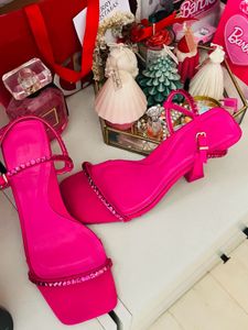 Zara Pink Rhinestone Strappy Heels
