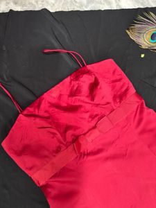 Bold Red Midi Gown Dress